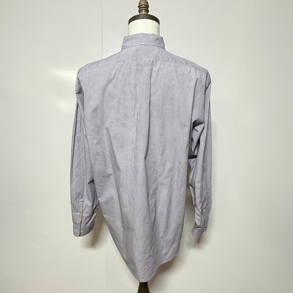 Ralph Lauren Dress Shirt Mens 16 Large Blue White Tan Yarmouth Plaid Long Sleeve - Picture 4 of 7